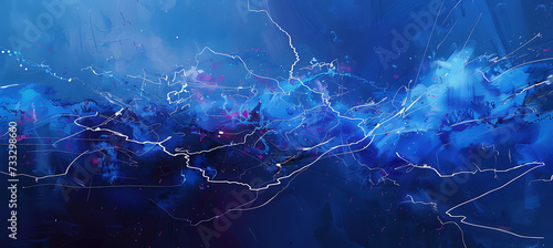 a blue thunderstorm with lightning bolts and lightnin