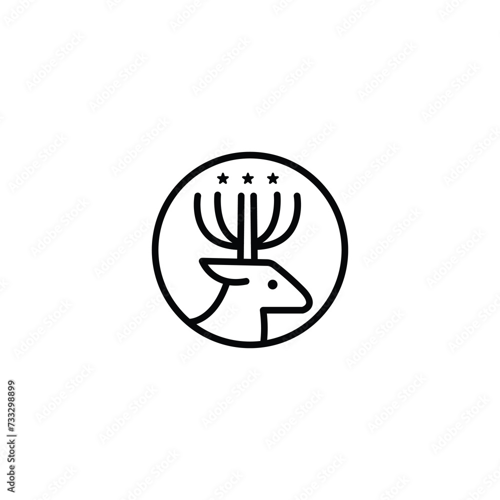 Minimal lines deer vector logo design Minimal lines deer vector logo design