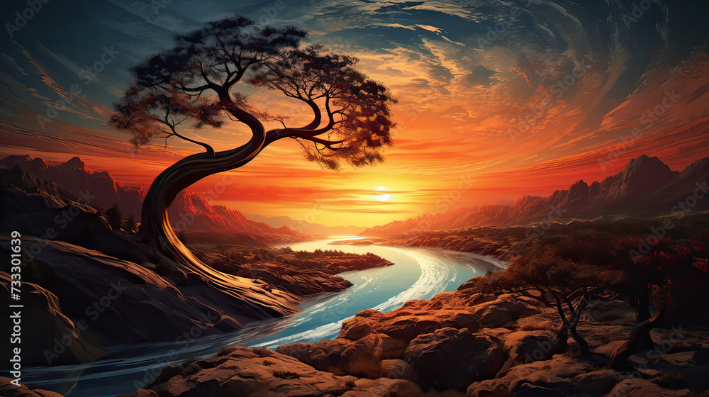 Sunset Reflections on Water Background Ai Generative Sunset Reflections on Water Background Ai Generative