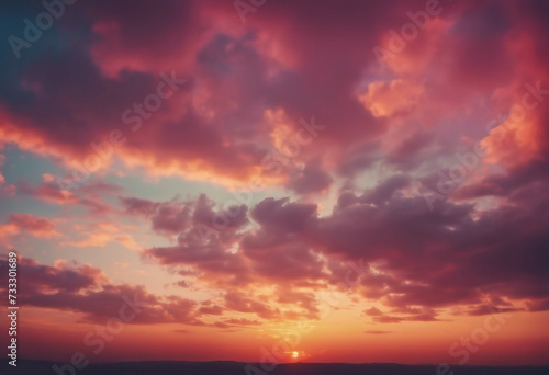 Background of colorful sky concept Dramatic sunset with twilight color sky and clouds © FrameFinesse