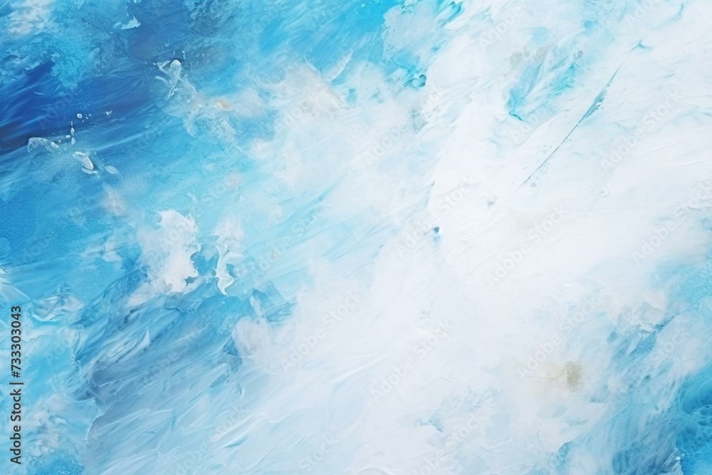 Abstract painted background with blue and white splashes. Generative AI