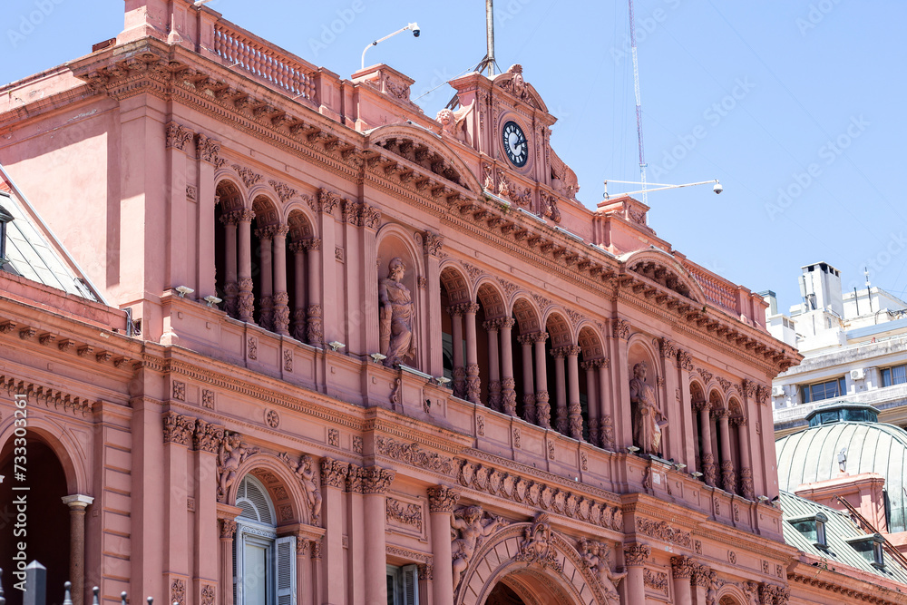 Casa Rosada (Pink House), presidential Palace  located at Mayo square in Buenos Aires, Argentina
