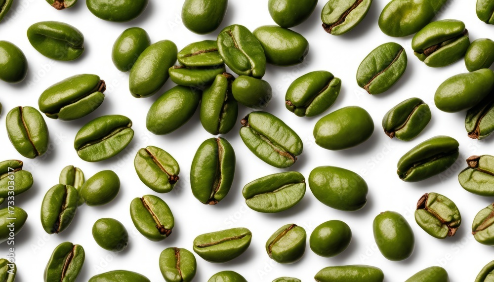 A bunch of green coffee beans A bunch of green coffee beans