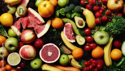 A large assortment of fruits and vegetables