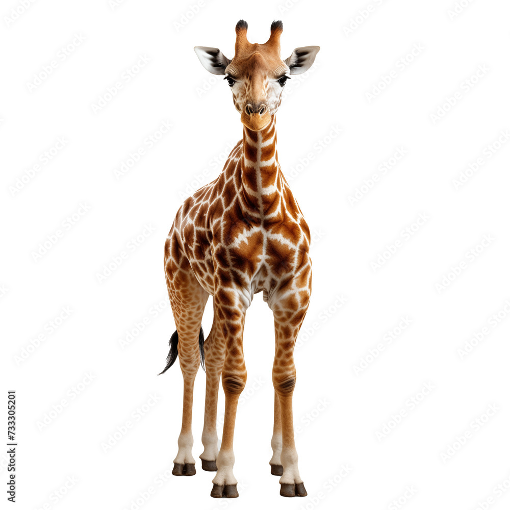 Obraz premium Giraffe on transparent background.