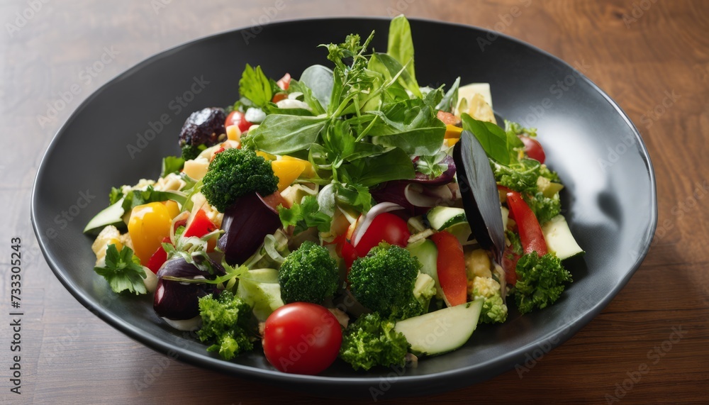 A bowl of mixed vegetables on a table