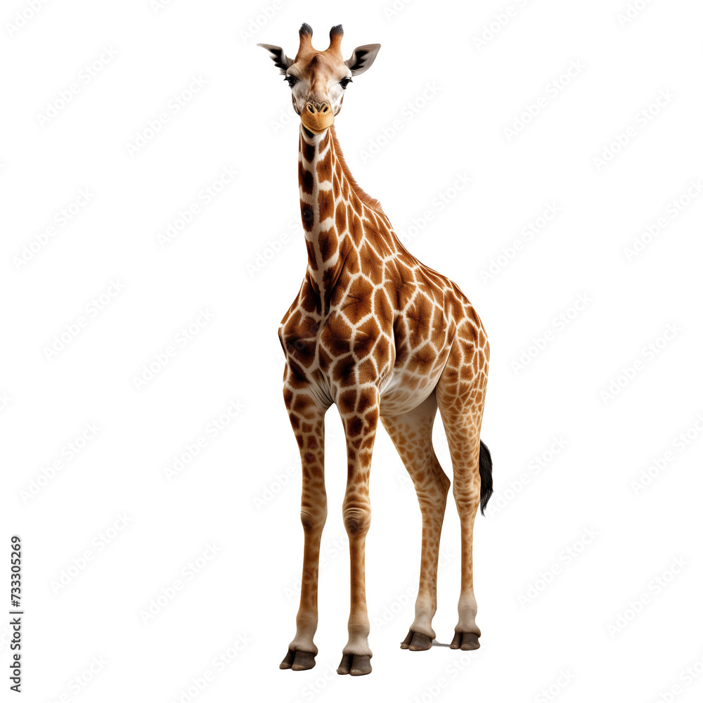 Obraz premium Giraffe on transparent background.