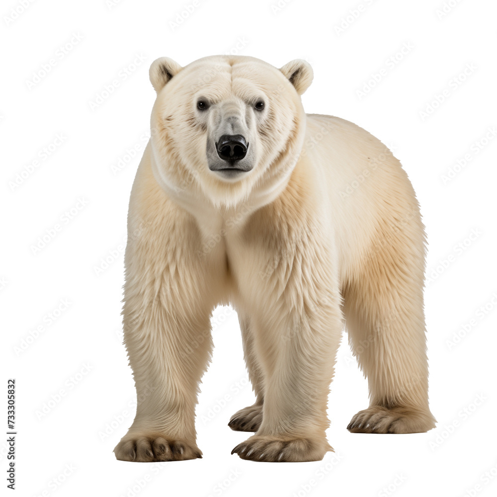 Fototapeta premium Polar bear on transparent background.