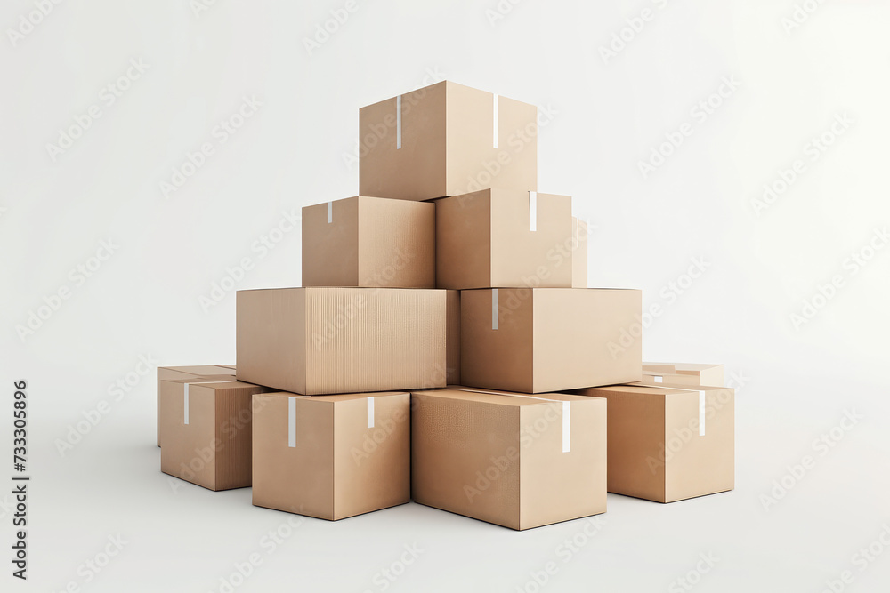 Collection of Empty Cardboard Boxes for Moving