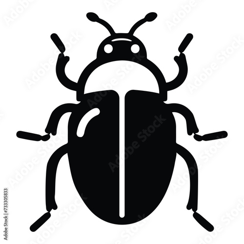 Bug Flat Icon Isolated On White Background