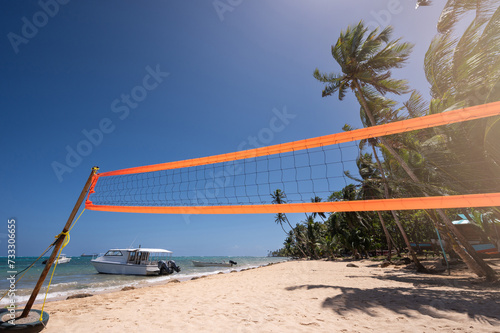 Volleyball activity on Caribbean sea beach