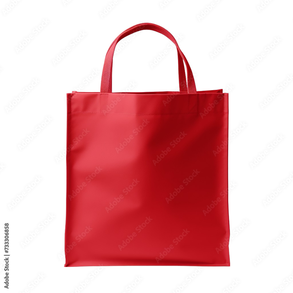 Red shopping bag, isolated on transparent background Red shopping bag, isolated on transparent background