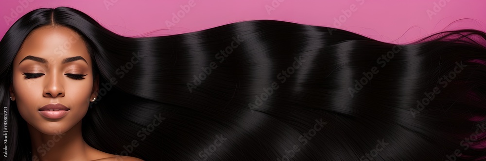 Beautiful black woman with a long shiny hair Beautiful black woman with a long shiny hair
