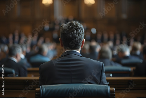 Businessman Giving Presentation to Large Audience