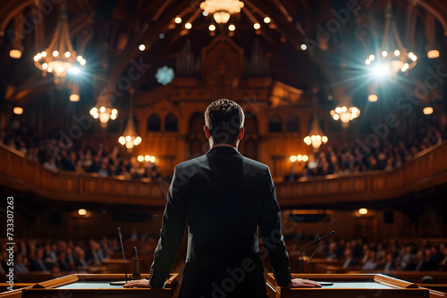 Confident Businessman Speaking to an Audience