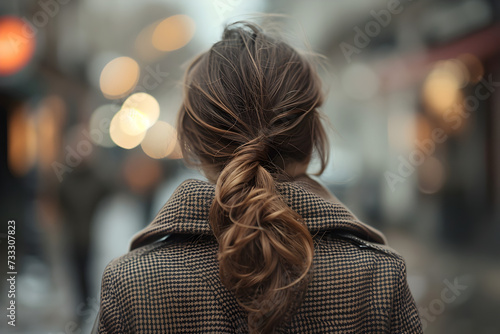 Woman Walking Down the Street with Braided Hair