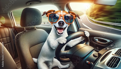 Cruisin' Canine: A Joyful Dog's Road Trip photo