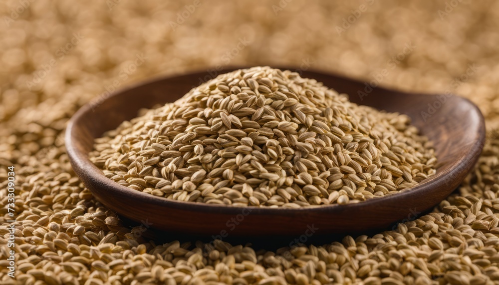 A wooden bowl filled with grains A wooden bowl filled with grains