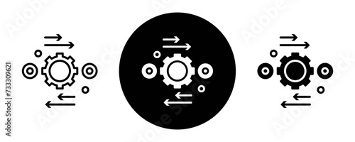 Automation and optimization outline icon collection or set. Automation and optimization Thin vector line art