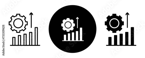 Boosting productivity outline icon collection or set. Boosting productivity Thin vector line art