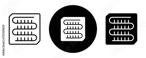 Condenser coil outline icon collection or set. Condenser coil Thin vector line art