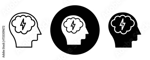 Epilepsy outline icon collection or set. Epilepsy Thin vector line art