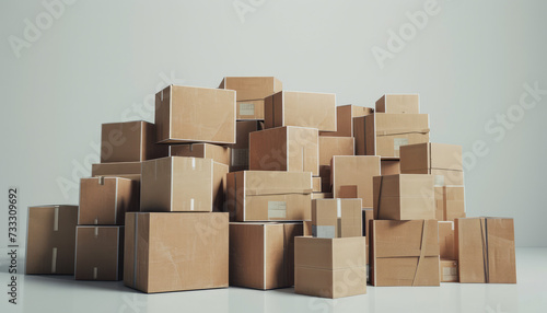 Pile of Cardboard Boxes Ready for Moving © Dinaaf