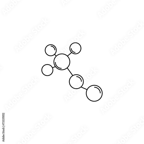 Collection of different molecular model icons isolated on a white background. Groups of atoms bonded together, chemical compounds, physics, and organic chemistry elements. Modern images for websites
