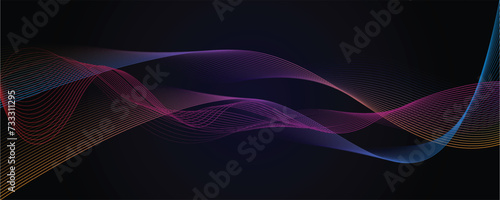 Vector glowing wave abstract Colorful banner background, sine wave background photo