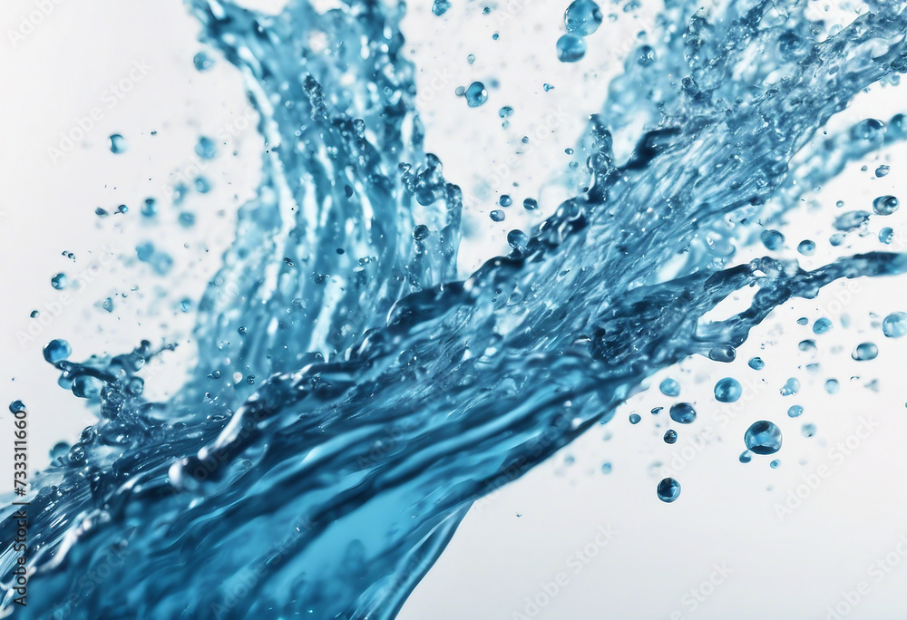 Sparks of blue water drops on a white background Sparks of blue water drops on a white background
