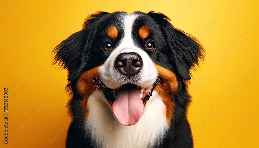 Sunny Delight: A Bernese Mountain Dog's Cheerful Pose