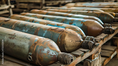bombs, representing the dangerous materials that EOD technicians work to neutralize - AI Generated