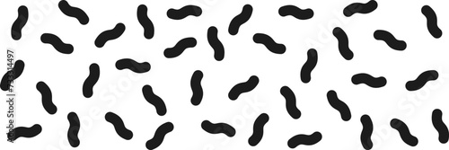 Abstract memphis shapes background with squiggly lines, geometric shapes, wavy texture, squiggle pattern in black color, hand drawn lines, 90s backdrop, simple abstract artistic print