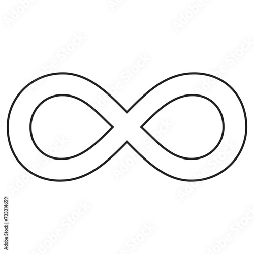 infinity symbol black - simple with discontinuation - isolated - vector