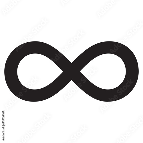 infinity symbol black - simple with discontinuation - isolated - vector