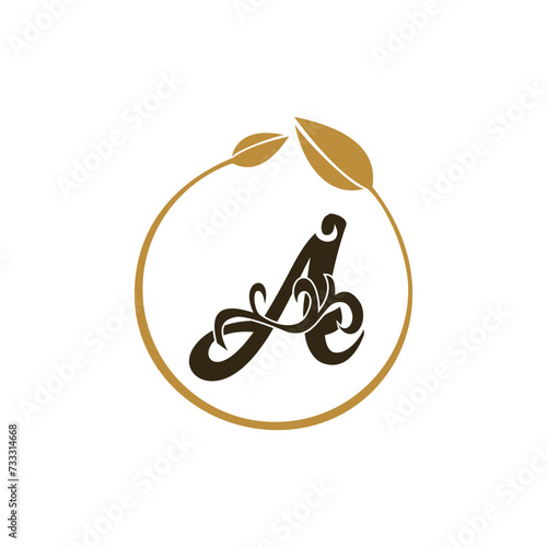 LUXURY LETTER LOGO WITH BROWN FRAME DESIGN
