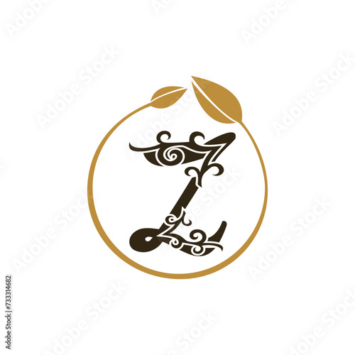 LUXURY LETTER LOGO WITH BROWN FRAME DESIGN