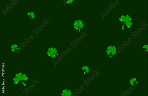 four-leaf clover pattern on a dark background, St. Patrick's Day