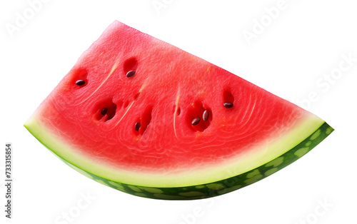 Refreshing Watermelon Wedge Isolated on Transparent Background PNG.
