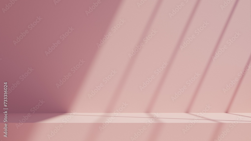 Gobo light shadow 3D model of an empty mockup in a landscape with a pink textured floor Gobo light shadow 3D model of an empty mockup in a landscape with a pink textured floor