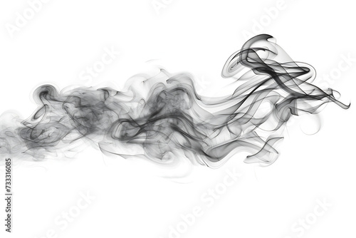 black and white smoke on a white background in