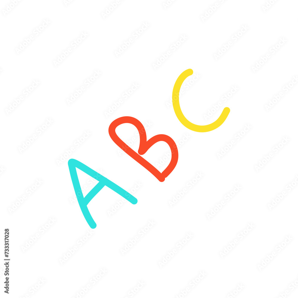 Hand drawn doodle ABC