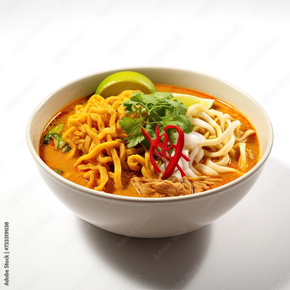 Khao soi soup closeup