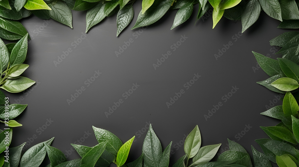 tea leaves on dark background