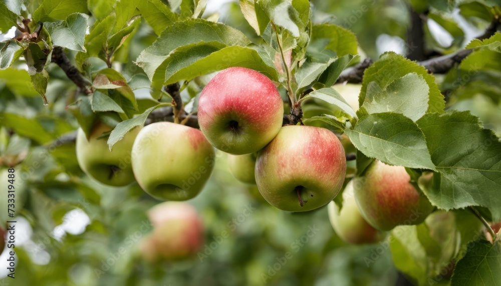 A tree full of green apples