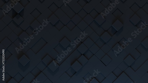 Black Square Tiled Background. 3D Illustration.