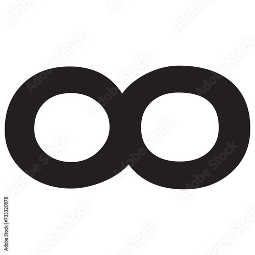 infinity symbol black - simple with discontinuation - isolated - vector