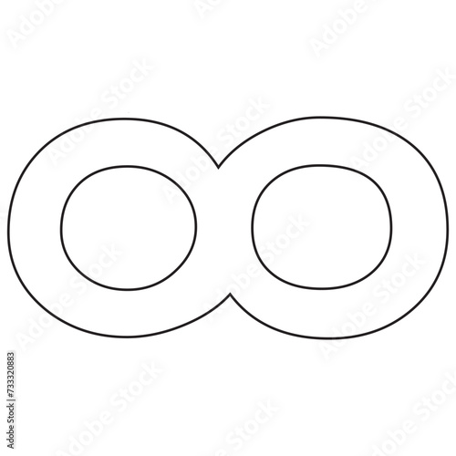 infinity symbol black - simple with discontinuation - isolated - vector