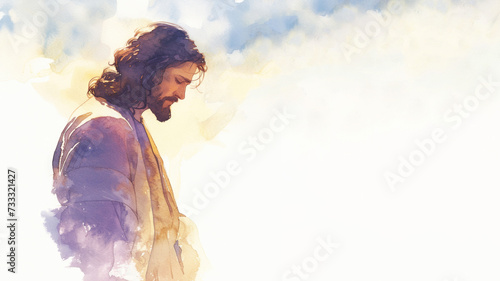 watercolor jesus christ isolated photo