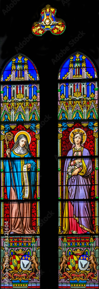 Stained-glass window in the old church